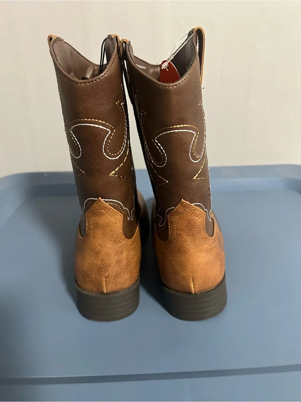 wonder nation Brown Two-Tone Kids Cowboy Boots - Picture 4 of 8